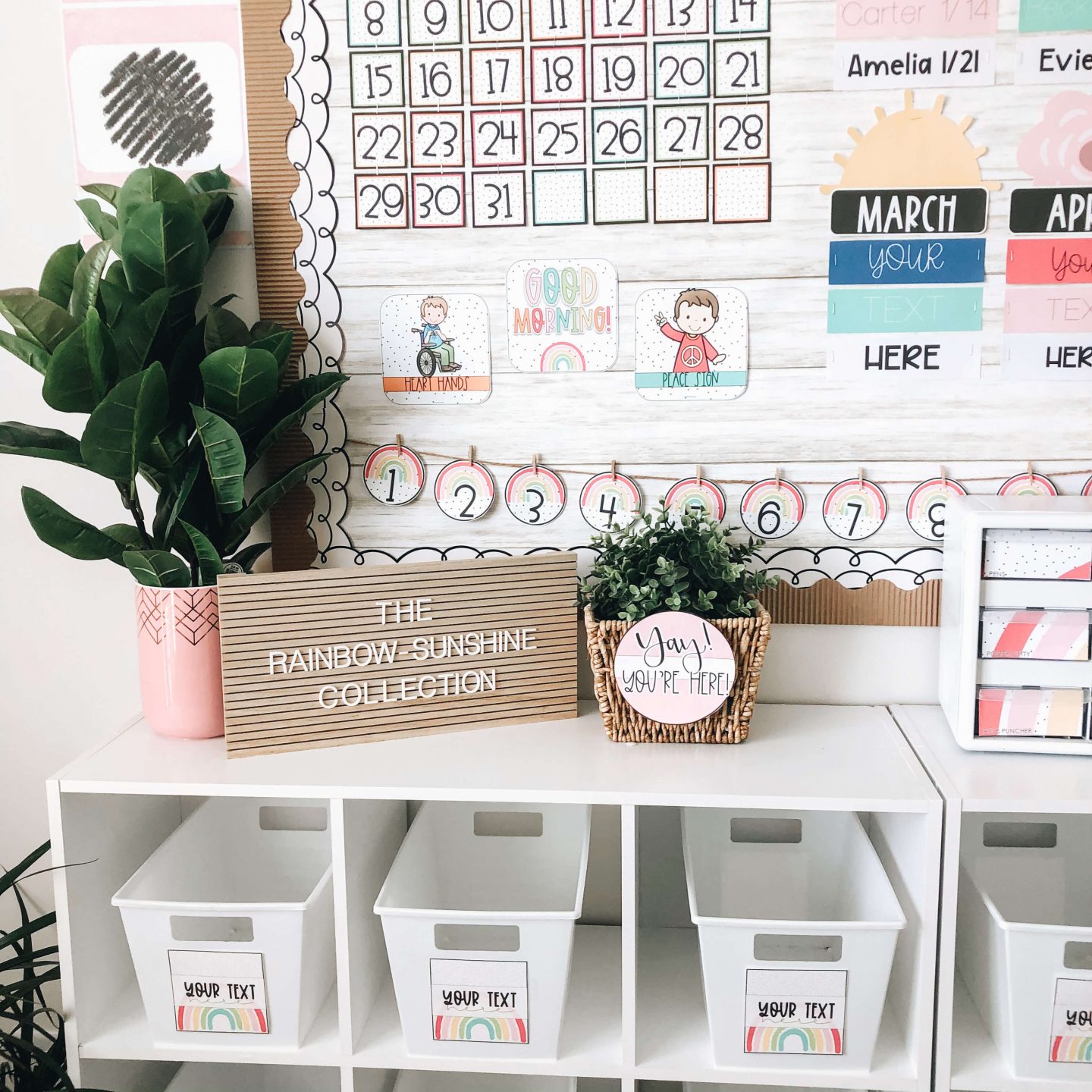 Rainbow classroom decor that motivates students.