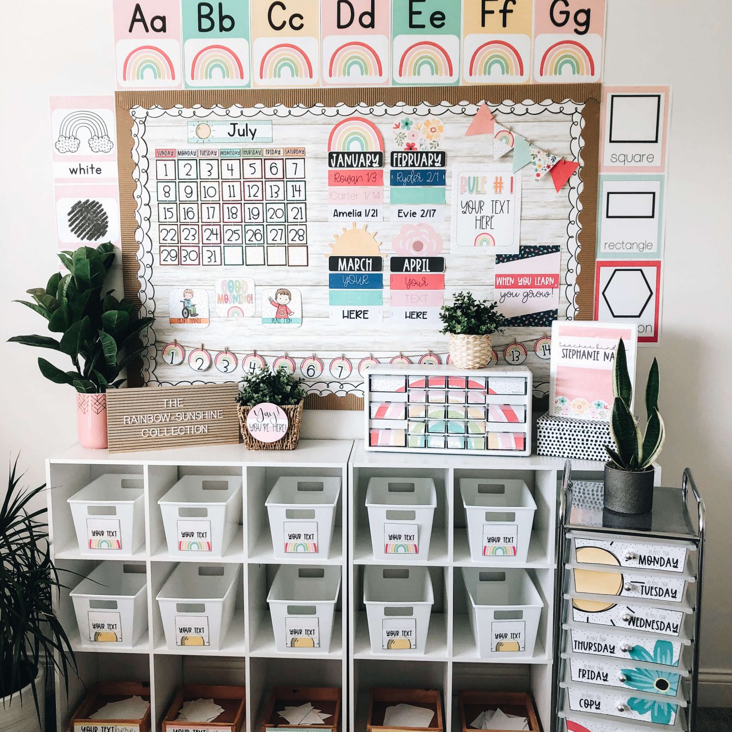 Rainbow classroom decor that motivates students.