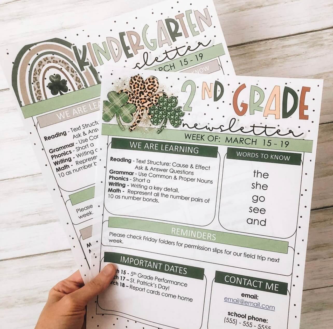 Kindergarten writing prompts - newsletter