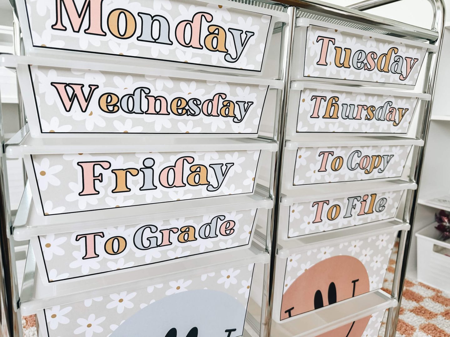 Classroom Decor Themes - 12 drawer cart