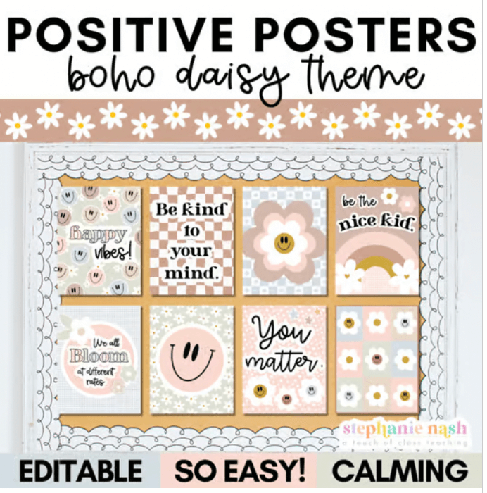 Classroom decoration ideas for preschool - positive posters