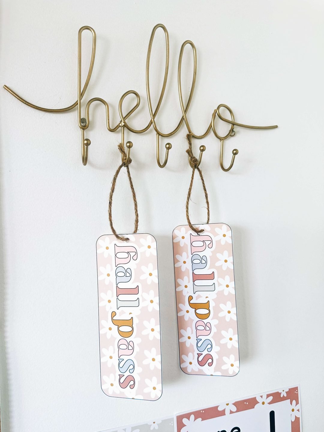 Classroom procedures - hall passes Boho Daisy
