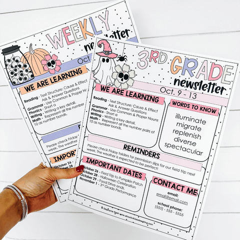 Fall activities for kindergarteners - halloween newsletter