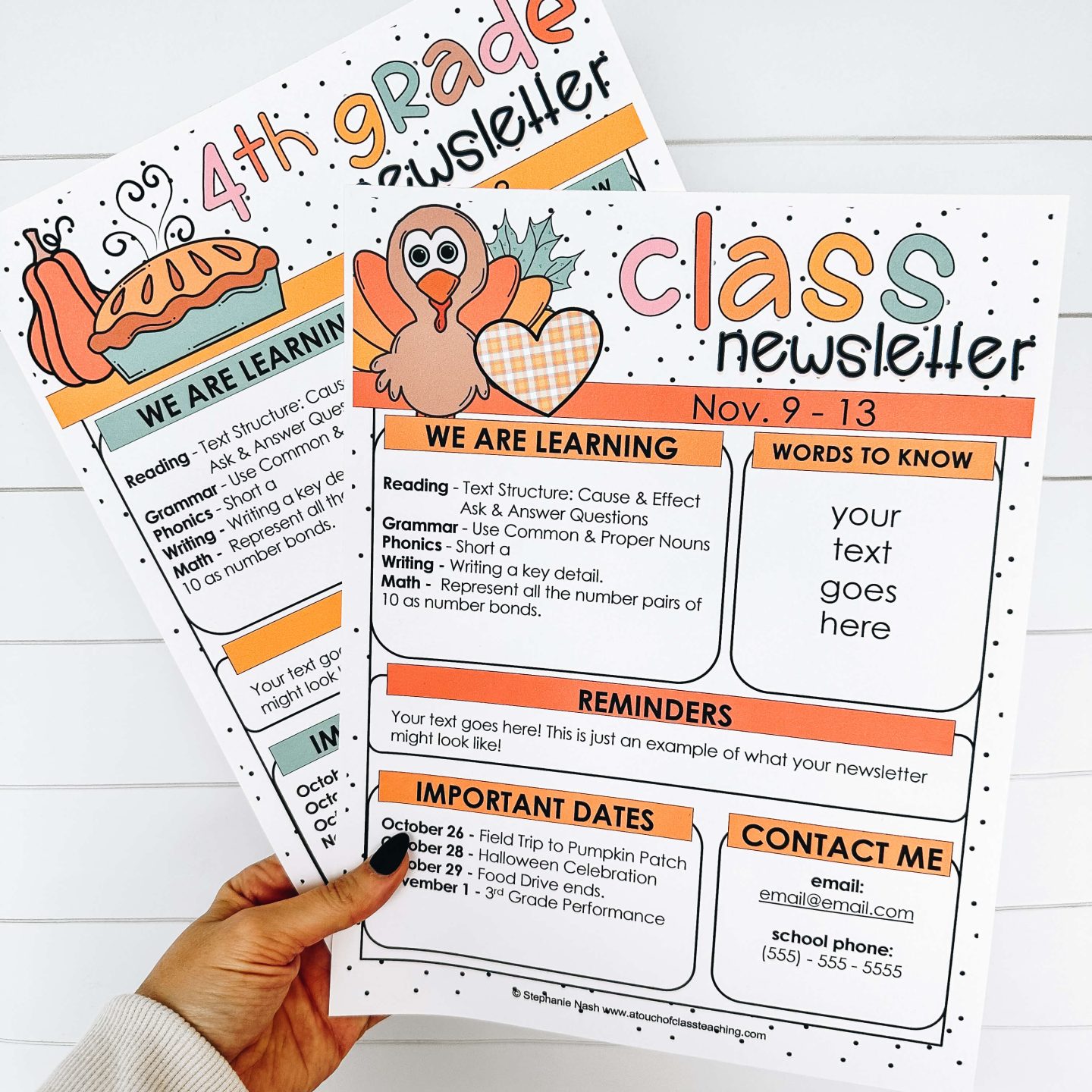 Fall activities for kindergarteners - thanksgiving newsletters