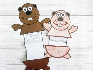 winter craft activities for kids - groundhog day writing