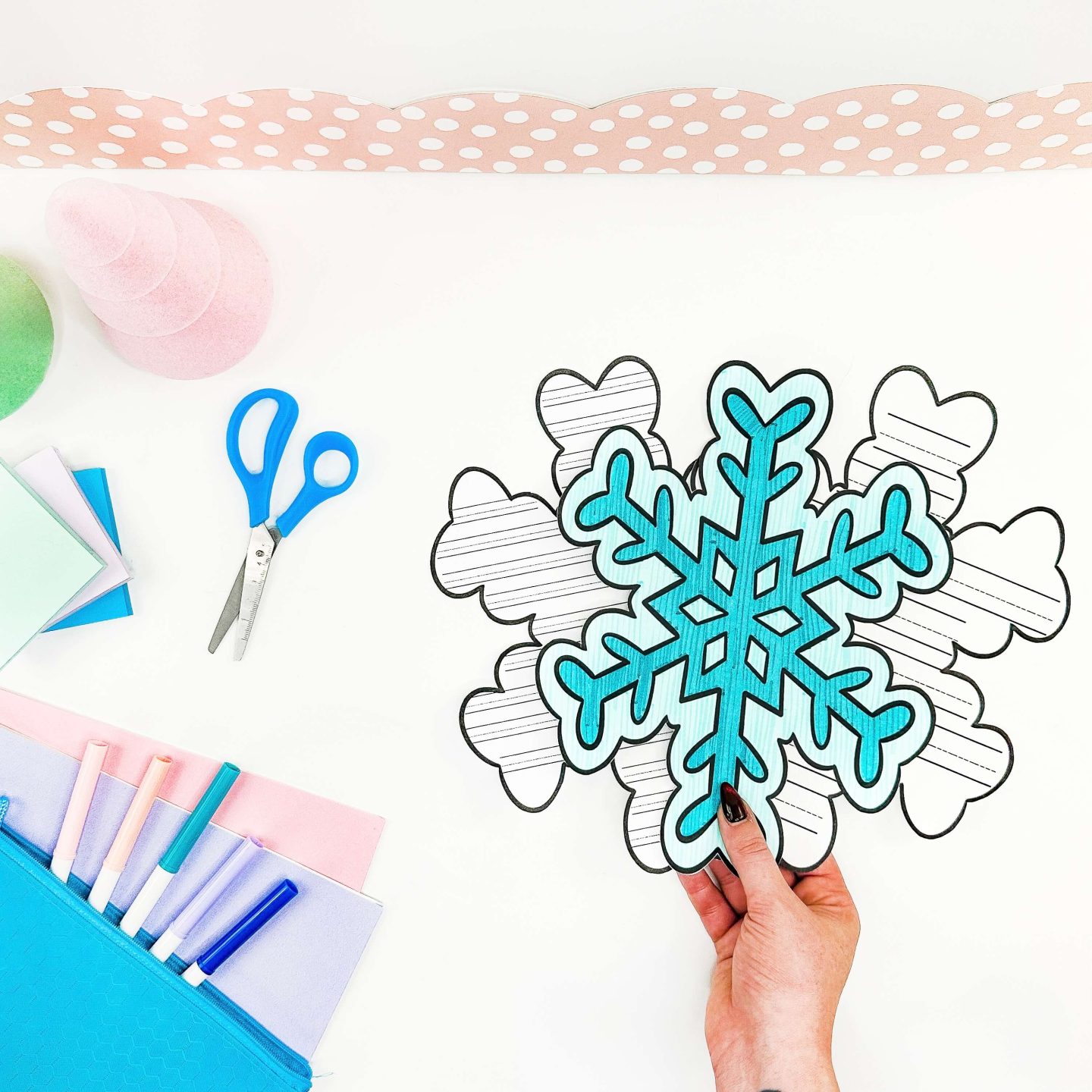 winter craft activities for kids - snowflake writing