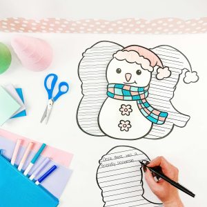 winter craft activities for kids - snowman writing