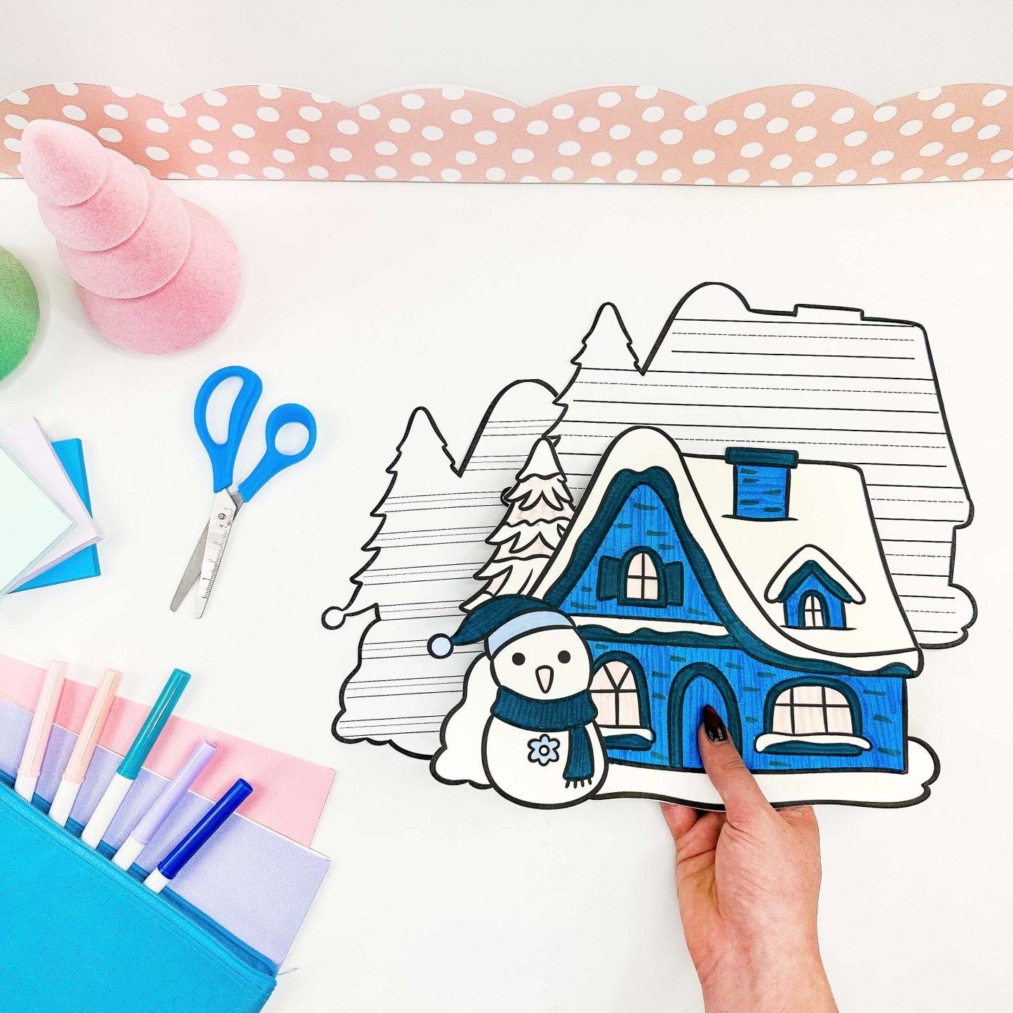 winter craft activities for kids - winter scene