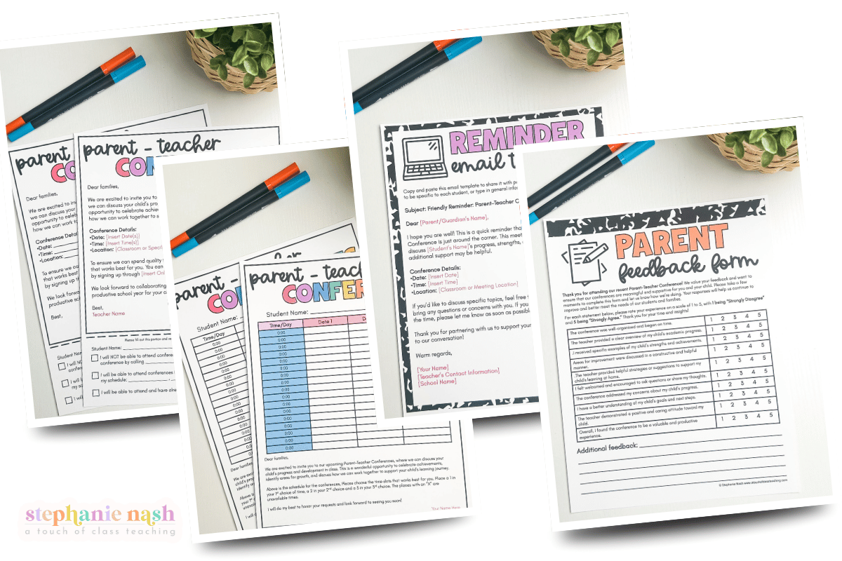 Parent Teacher Conference Organization and communication forms