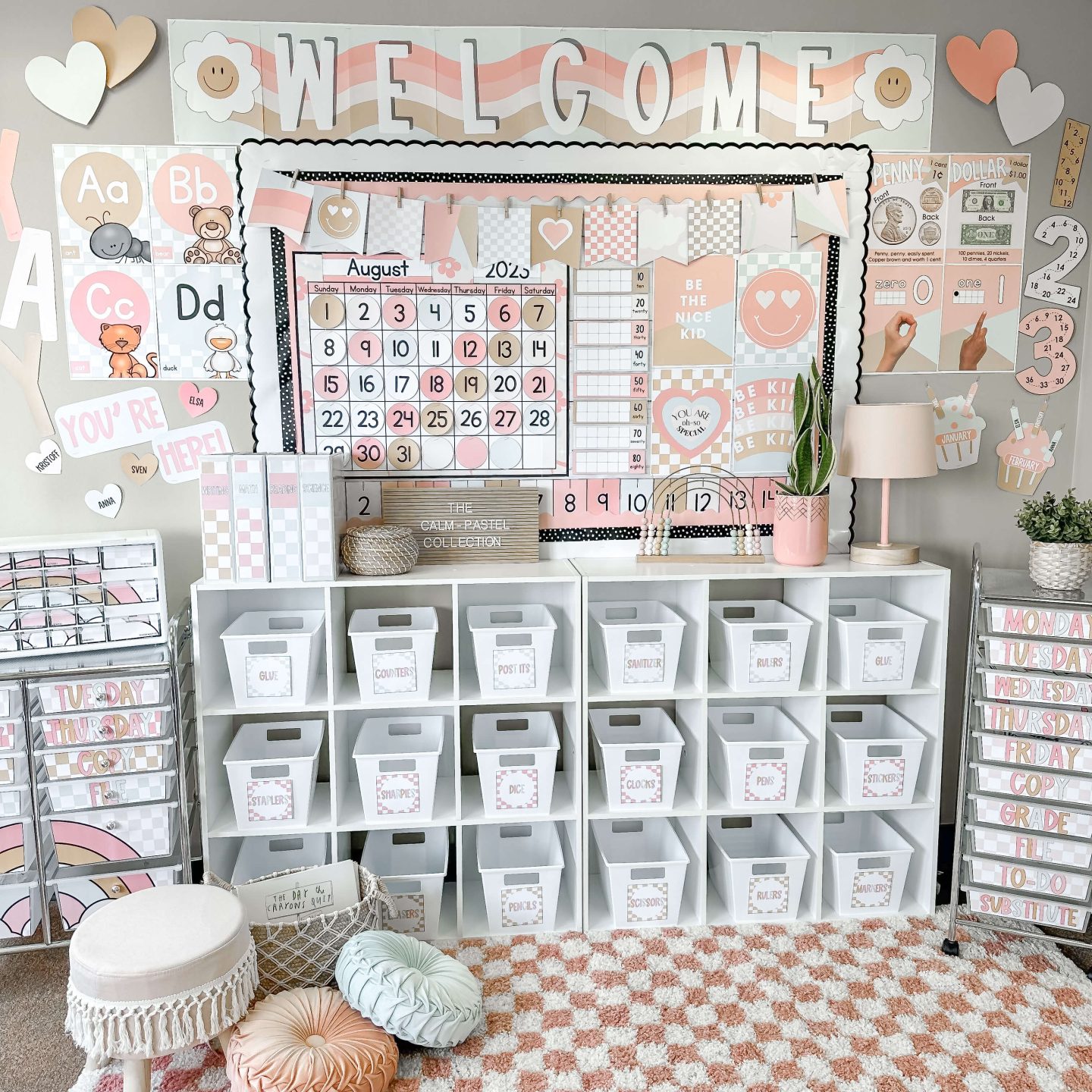 Calm pastel - classroom organization tips