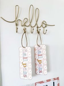 boho classroom decor - hall pass