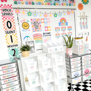 classroom decor labels - happy brights