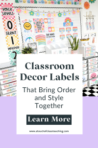 Classroom decor labels - pin image