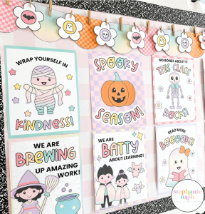 Classroom ideas for fall - freebie halloween bulletin posters