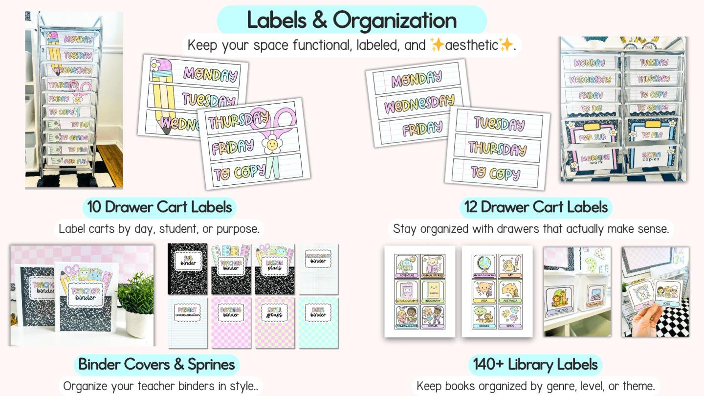 classroom theme ideas - happy brights & Happy pastels decor bundle