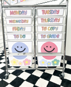 new year classroom reset - 10 drawer cart labels