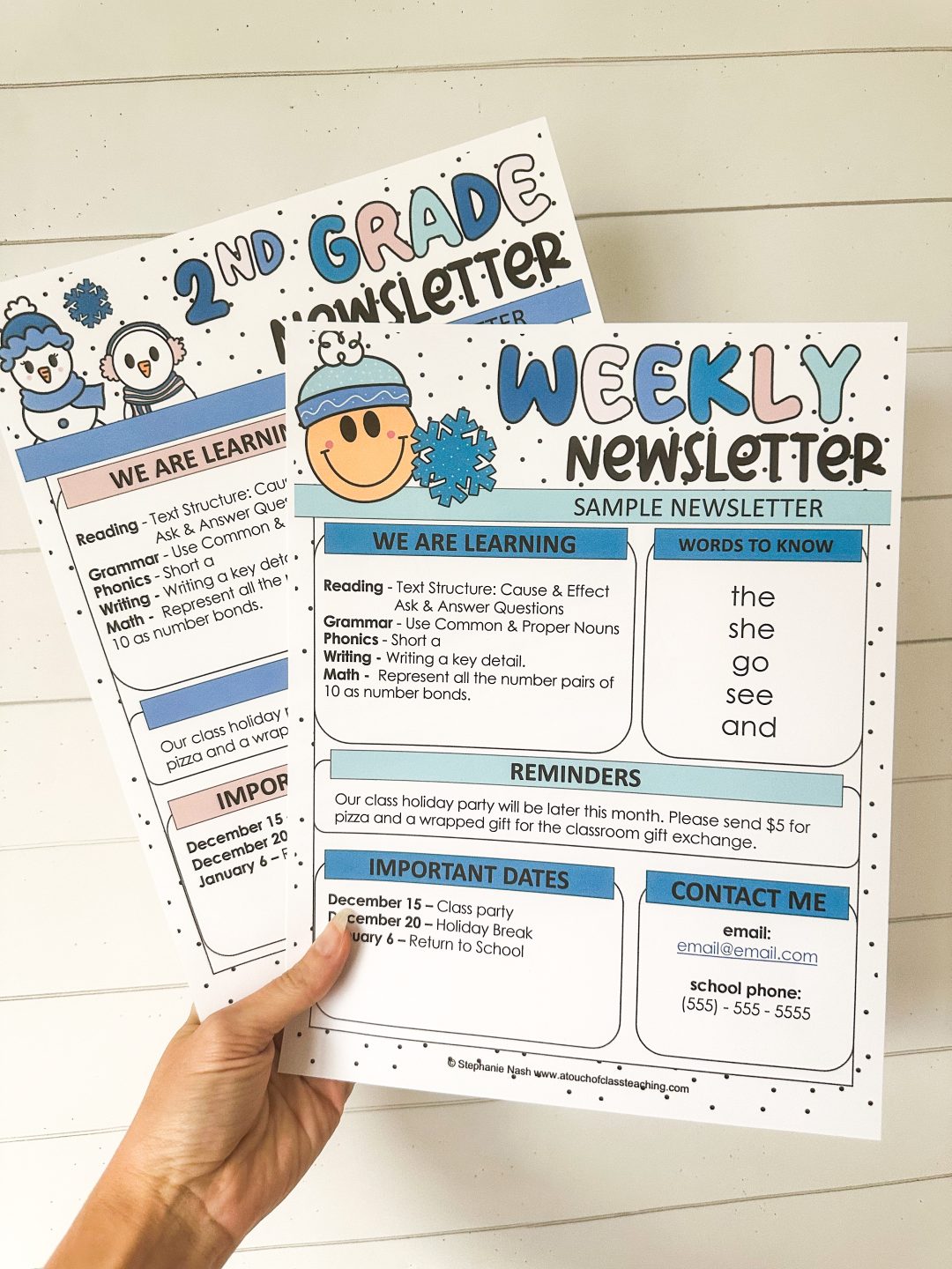 new year classroom reset - newsletters