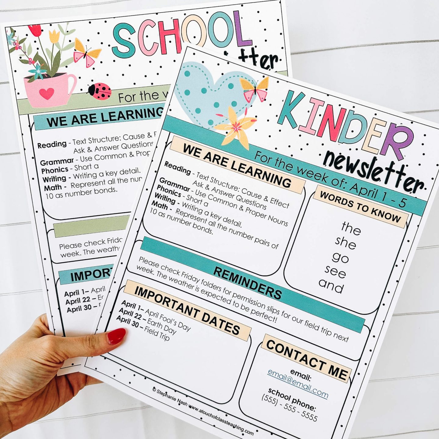 teachers newsletters - use for all grade levels