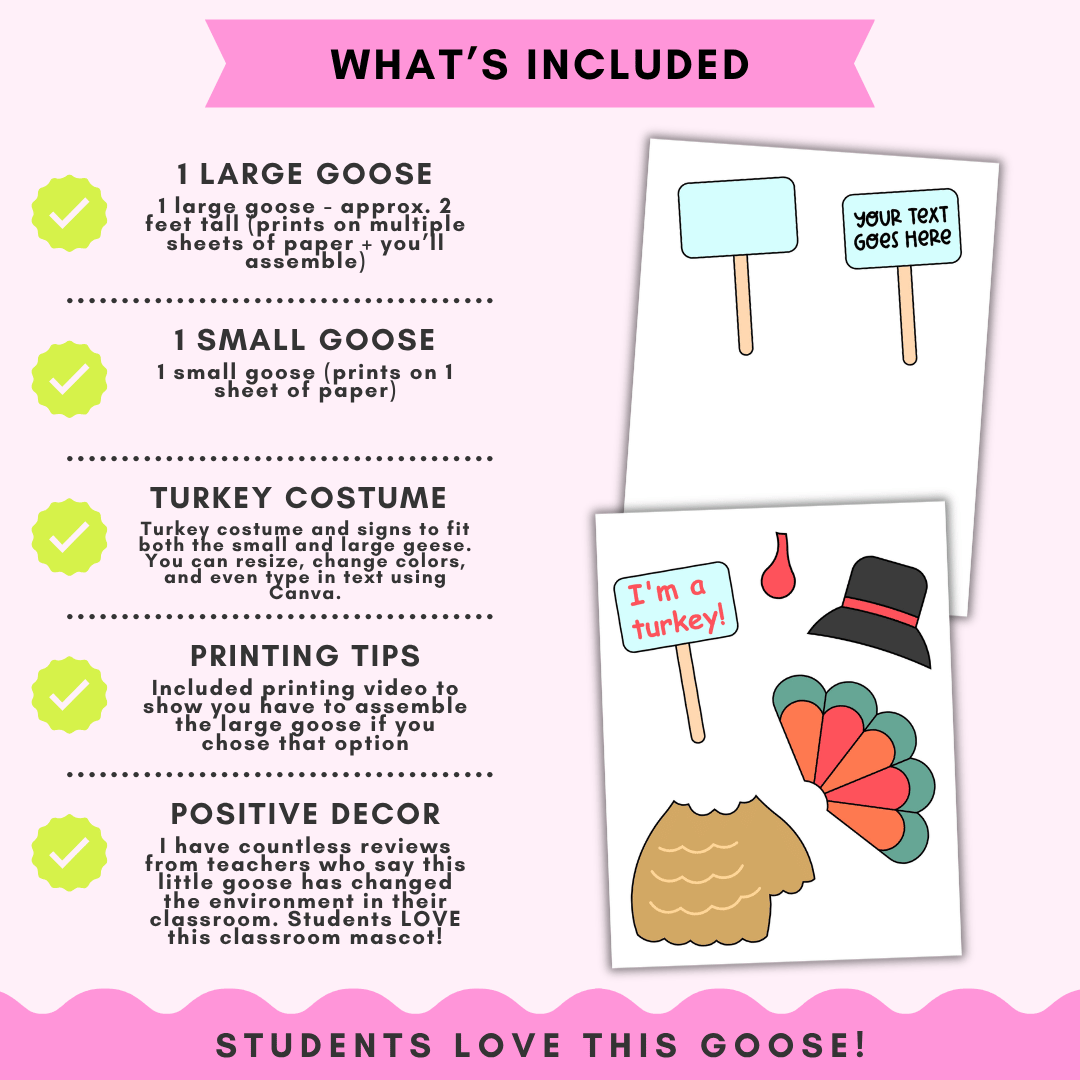 Thanksgiving Goose Turkey Costume Cover